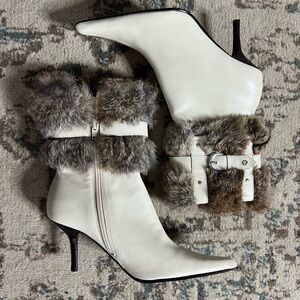 Fur Harness Kitten Heel Boot